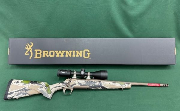 .223 BROWNING X-BOLT SPEED OVIX CAMO 4RD MAG CERAKOTED 18'' BARREL FITTED WITH MUZZLE BREAK