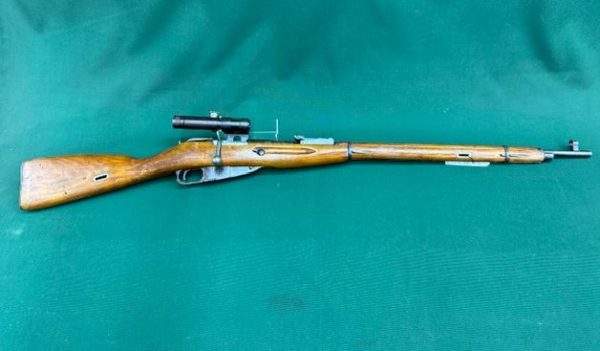 .7.62X54R MOSIN NAGANT MODEL ''1944'' BOLT ACTION BLUED WOOD 29'' BARREL WITH SHORT SCOPE