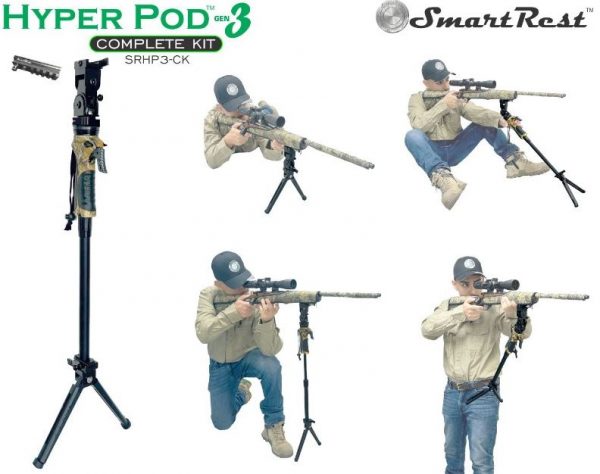 SMART REST HYPERPOD GEN3 - COMPLETE KIT WITH BIPOD / RAIL & TELESCOPIC SHOOTING STICK