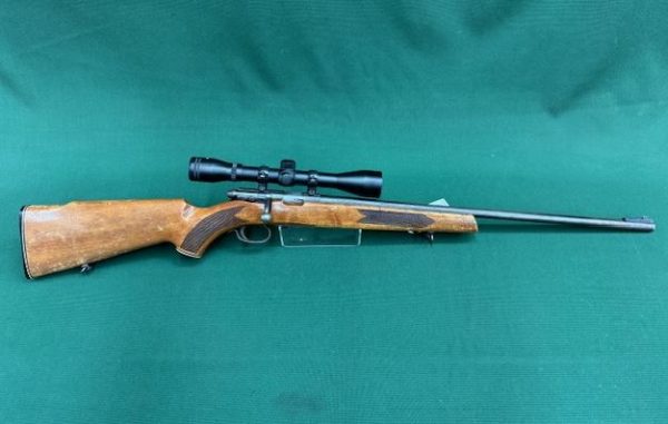 .22 STIRLING MODEL ''110'' BOLT ACTION BLUED/WOOD WITH 6X40 ORYX SCOPE & SLING NO MAG