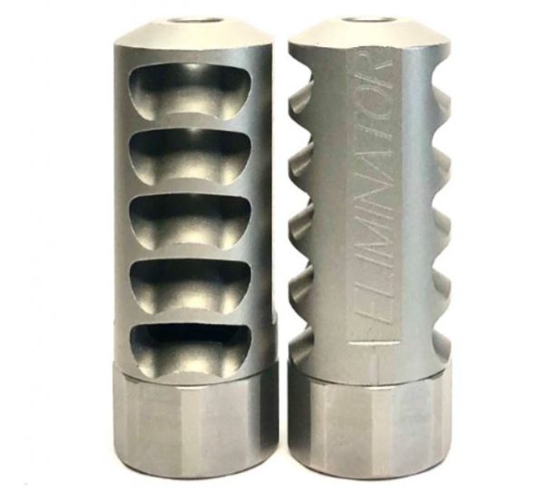 MUZZLE BRAKE GRIZZLY ELIMINATOR STAINLESS 30CAL THREAD 12X28-5P