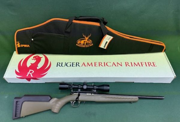 .22 MAG RUGER AMERICAN 18" BARREL OLIVE DRAB GREEN ( PACKAGE GUN-SCOPE-BAG- $895 )