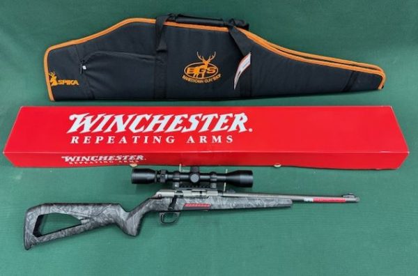 .22 WINCHESTER MODEL ''XPERT'' BOLT ACTION FORGED CARBON GREY CAMO ( PACKAGE $1090 )