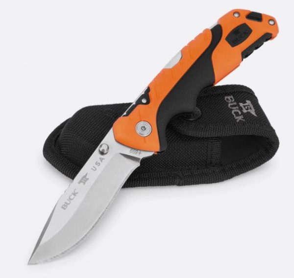 BUCK KNIFE PURSUIT LG FOLDER 3 1/2 BLADE BLACK CORDURA SHEATH