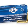 AMMO PPU 243/90G SOFT POINT (PACK OF 20)