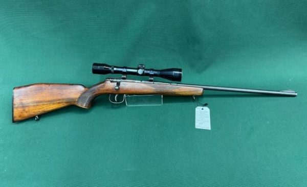 .22 ANSCHUTZ MODEL''1400'' BOLT ACTION SPORTER BLUED WOOD 5RD MAG WITH BENTLEY 4X40 SCOPE -(NO MAG)