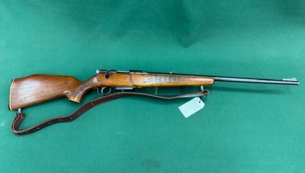 .222 SAVAGE MODEL ''340'' BOLT ACTION BLUED WOOD WITH LEATHER SLING - (NO BOLT)